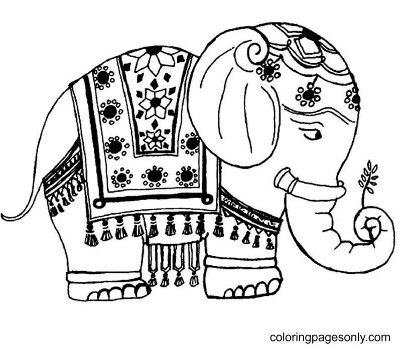 Indian Elephant Coloring Page Free Printable Coloring Pages