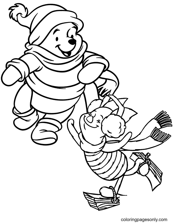 Piglet Christmas Coloring Pages