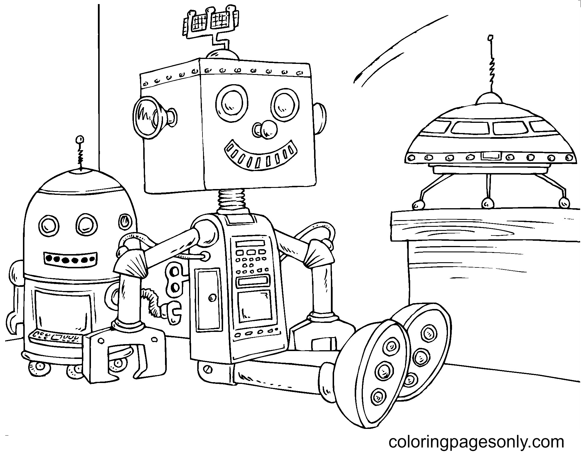 rob robot cartoon coloring pages for kids printable free cartoon