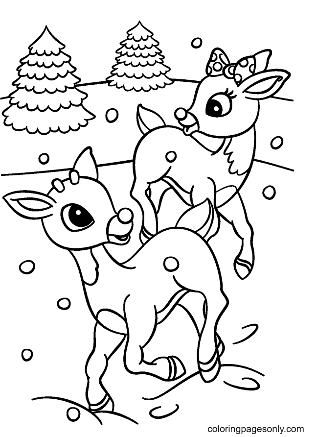 Reindeer Coloring Pages For Kids