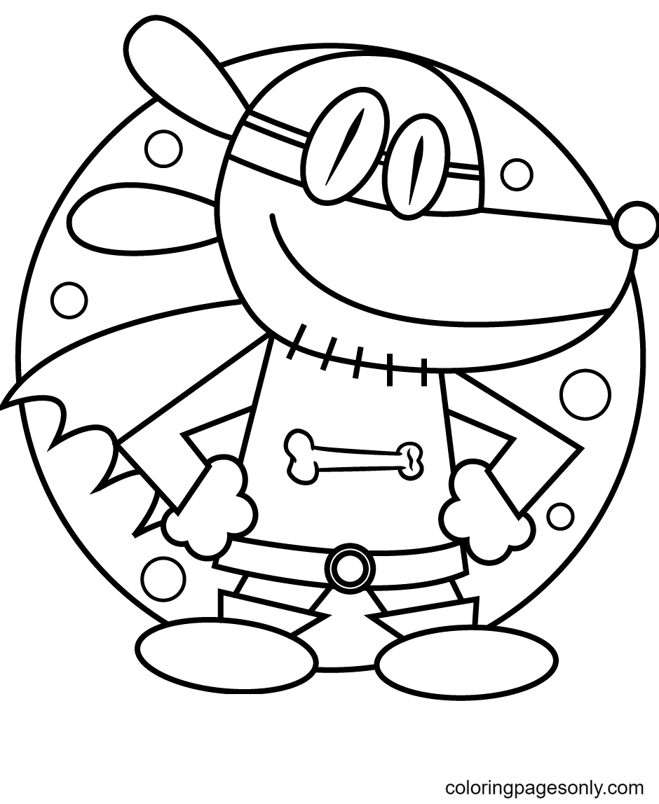 Happy Dog Man Coloring Page Free Printable Coloring Pages
