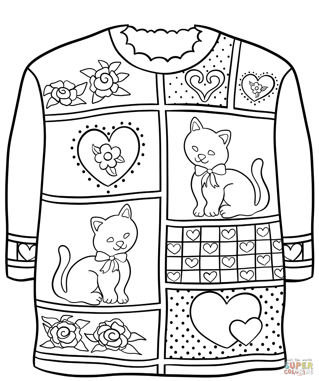 Christmas Sweater with Snowman Coloring Pages Christmas Sweater