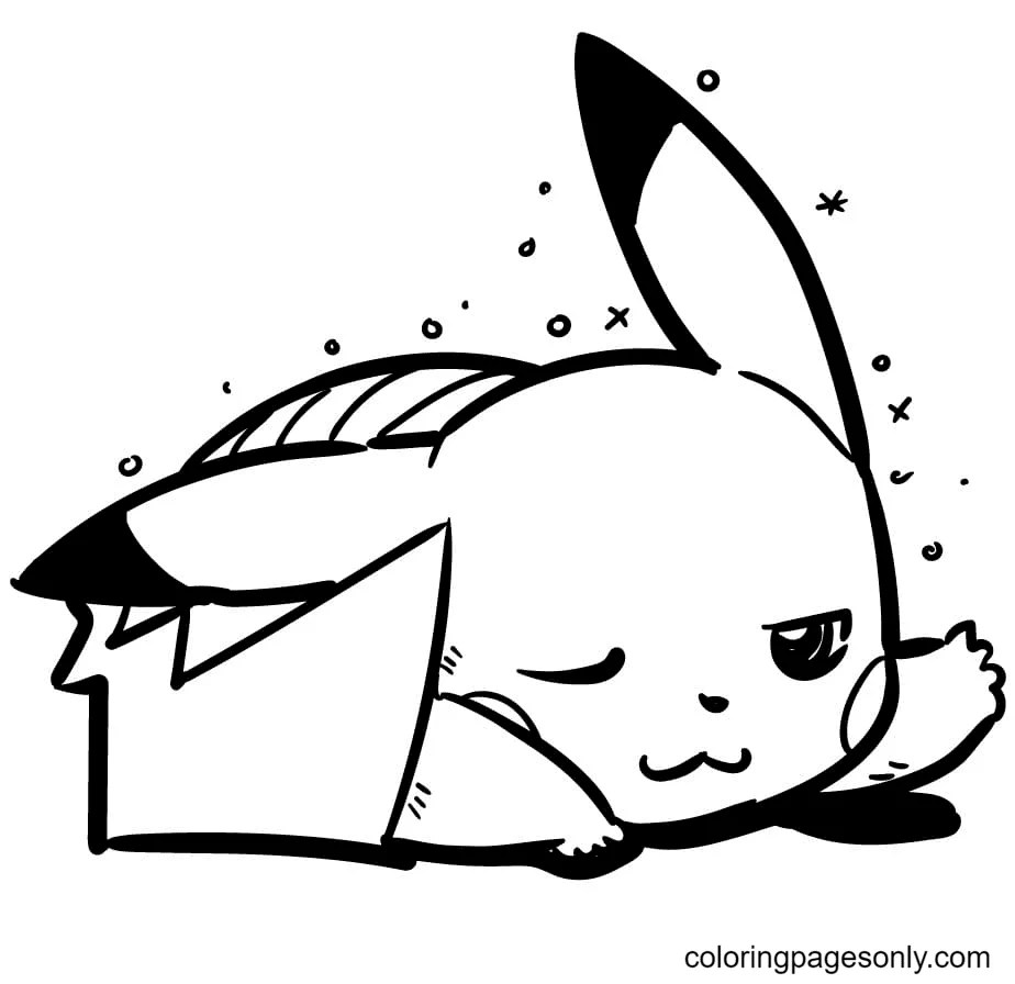Sleeping Pikachu Coloring Pages
