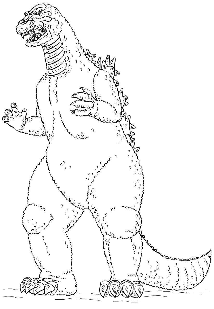 A Godzilla Coloring Page Free Printable Coloring Pages