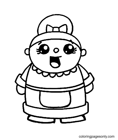 Cartoon Mrs. Claus Coloring Page - Free Printable Coloring Pages