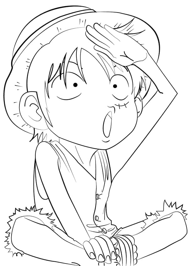 Cute Luffy Coloring Page - Free Printable Coloring Pages
