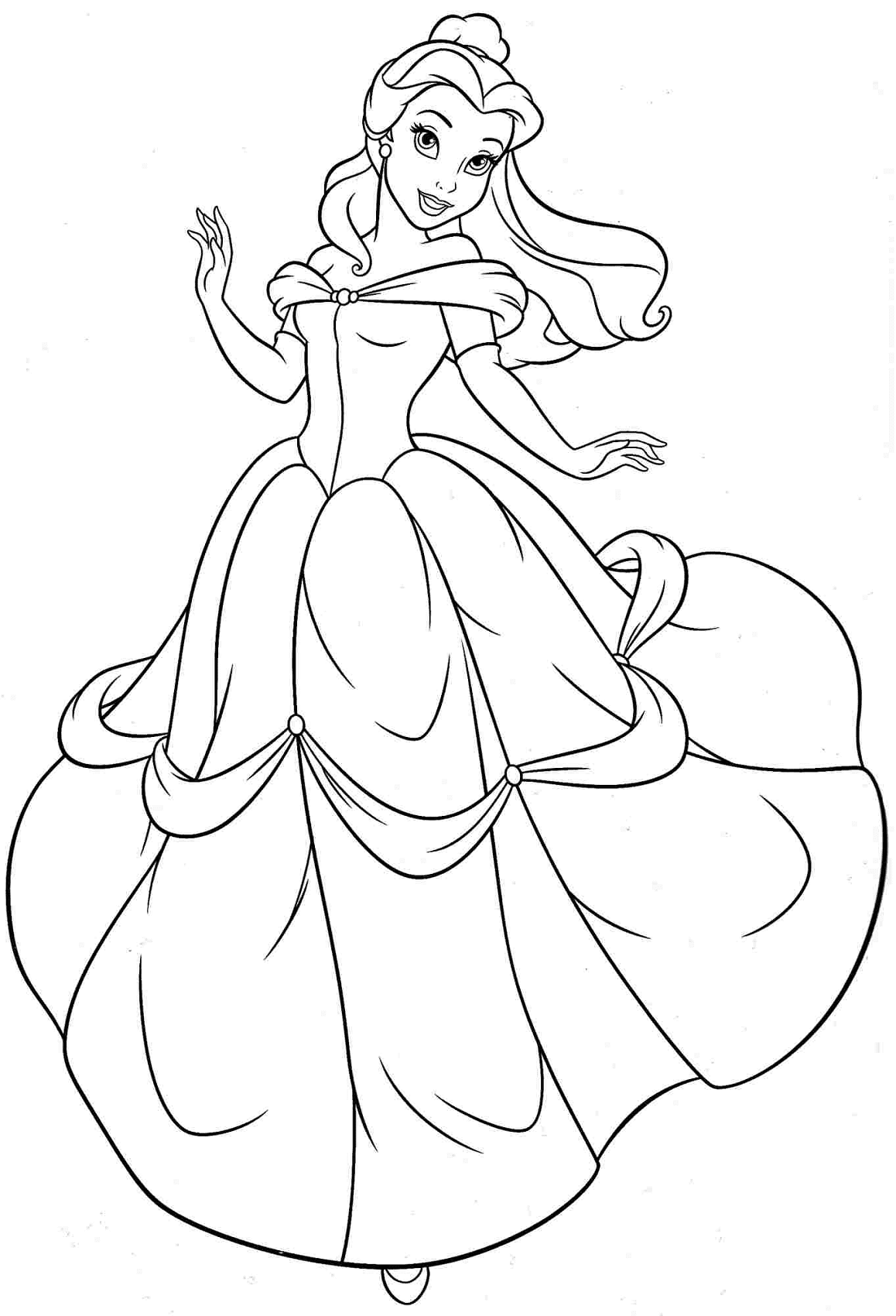 Disney Princess Belle to Print Coloring Page Free Printable Coloring