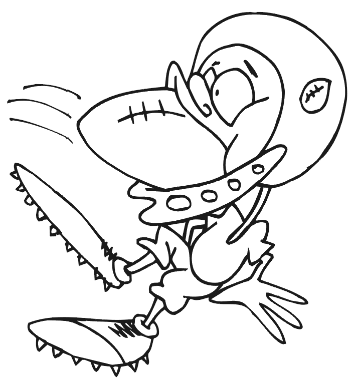 SpongeBob Football Player Coloring Page Free Printable Coloring Pages