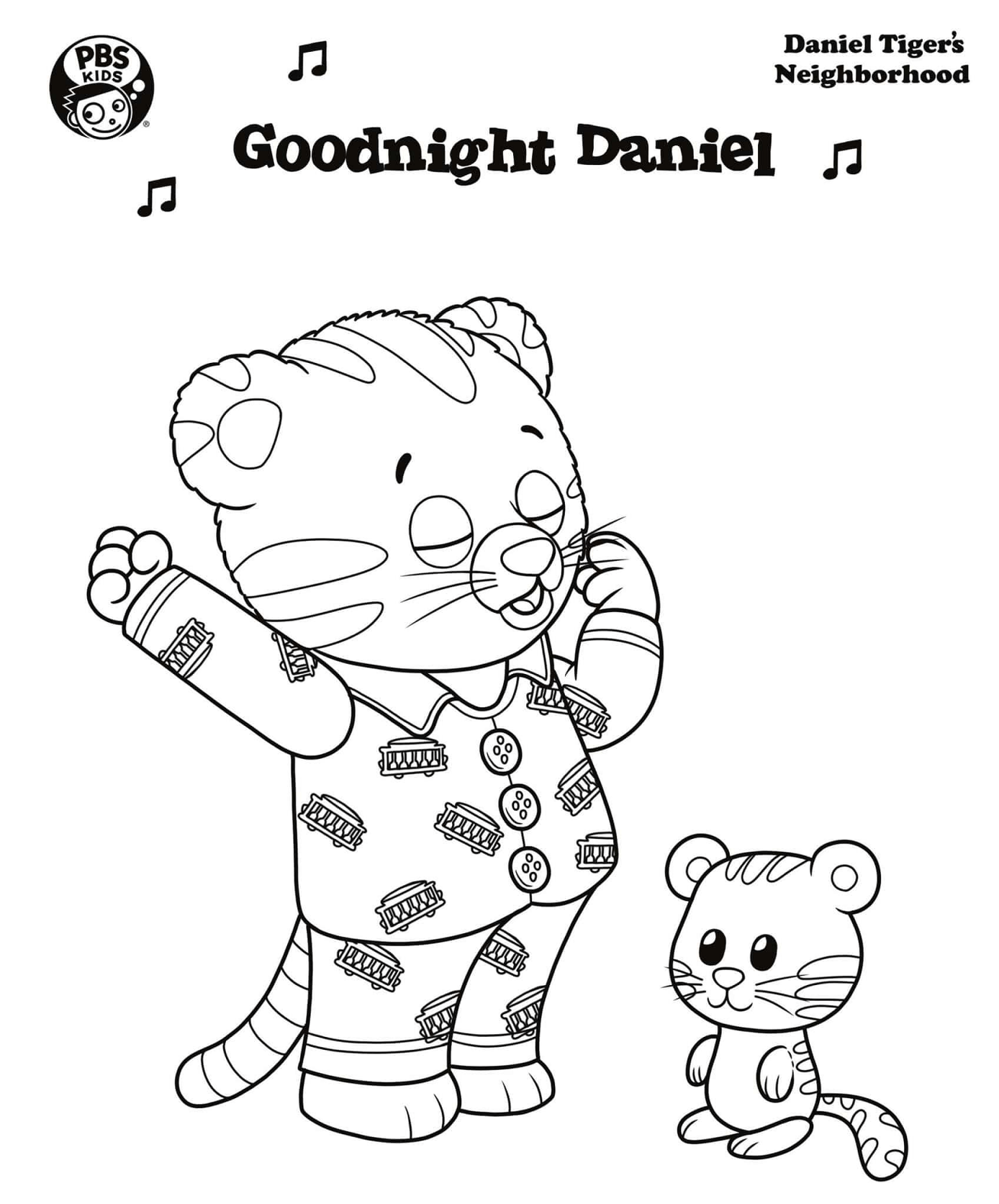 Goodnight Daniel Tiger Coloring Page Free Printable Coloring Pages
