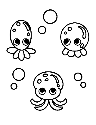 Little Octopuses Coloring Page - Free Printable Coloring Pages