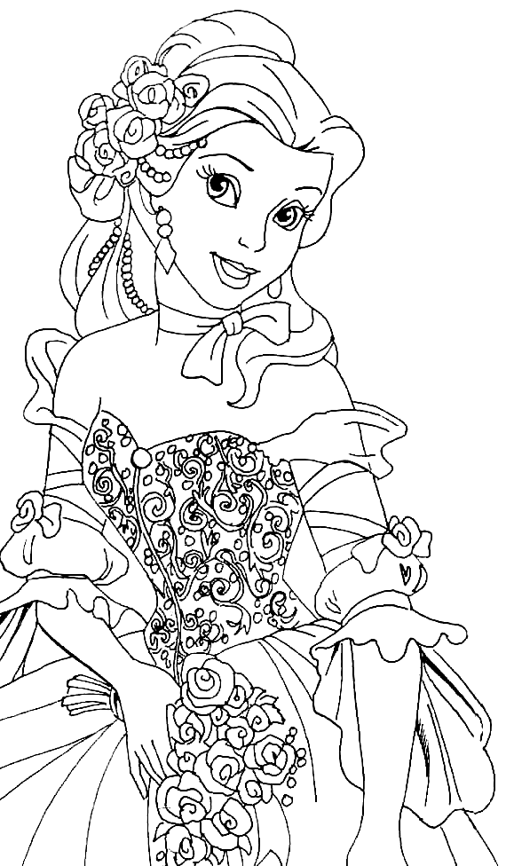Baby Princess Belle Coloring Pages