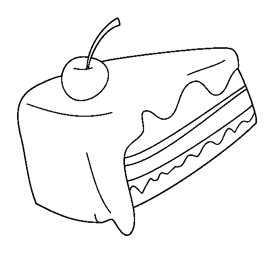 Piece Of Cake Chocolate Coloring Page Free Printable Coloring Pages
