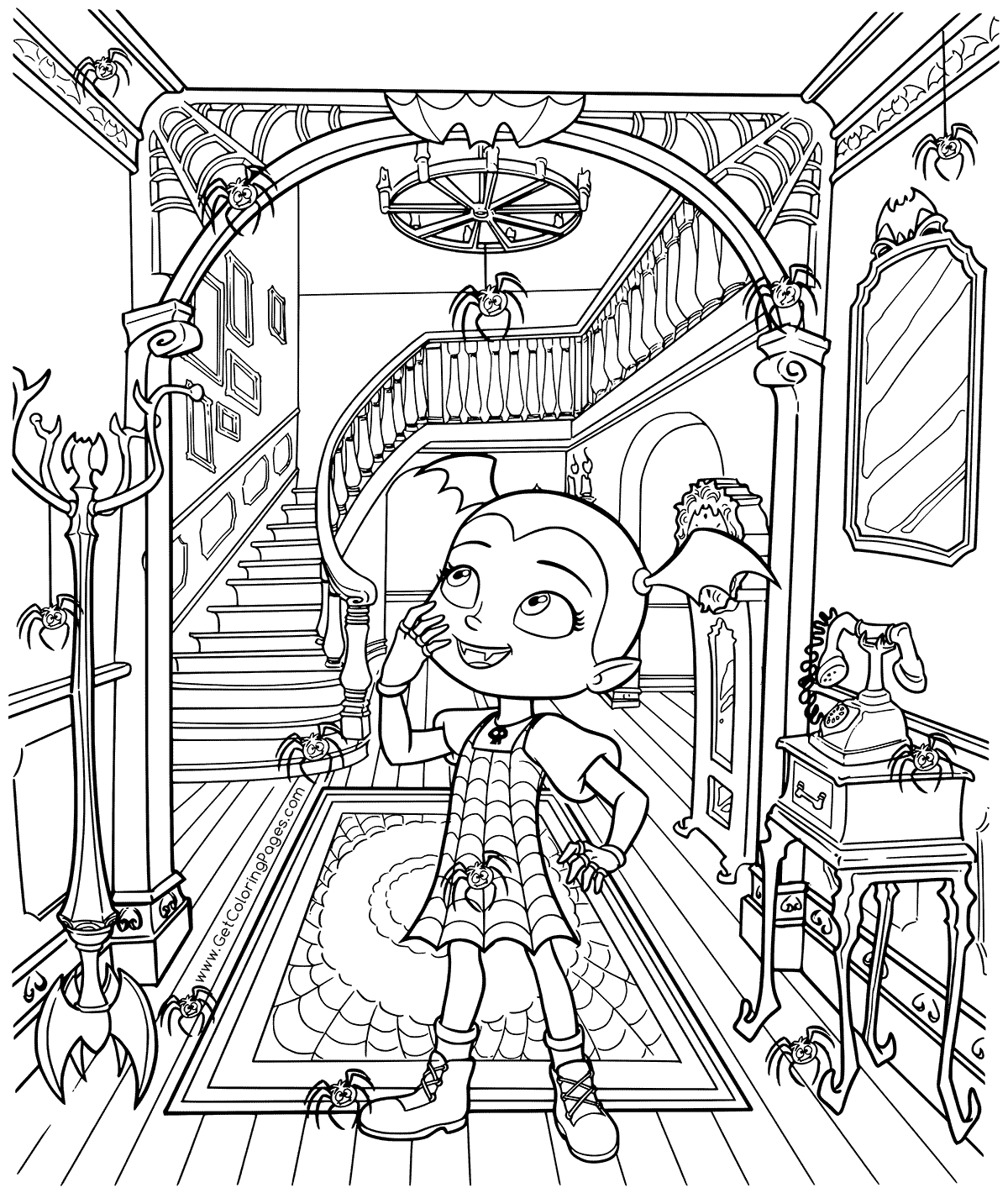 Vampirina in Castle Coloring Page Free Printable Coloring Pages