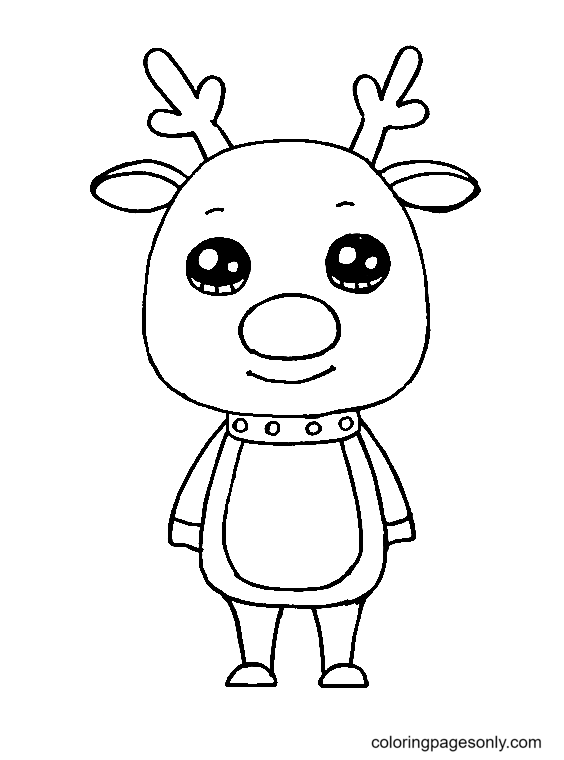 Adorable Baby Rudolph Coloring Page Free Printable Coloring Pages