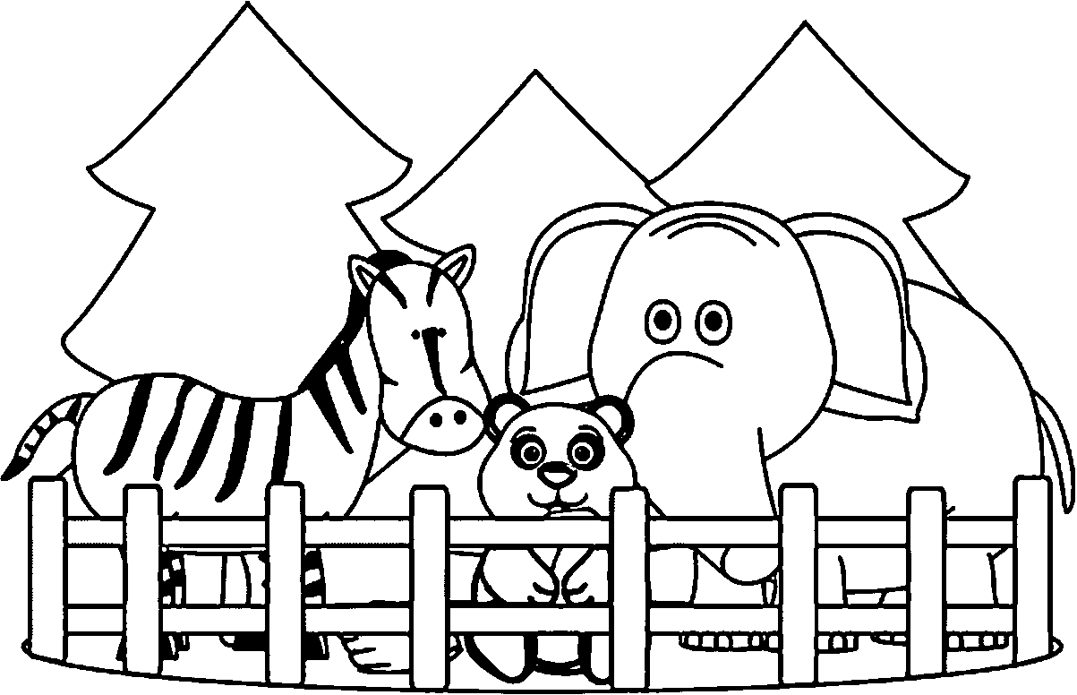 Cute Zoo for Kids Coloring Page Free Printable Coloring Pages