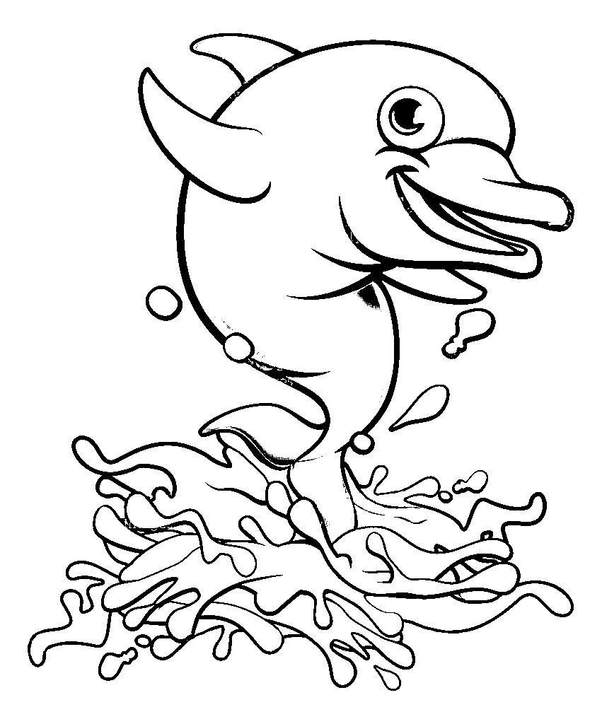 Dolphin Cartoon Coloring Page Free Printable Coloring Pages