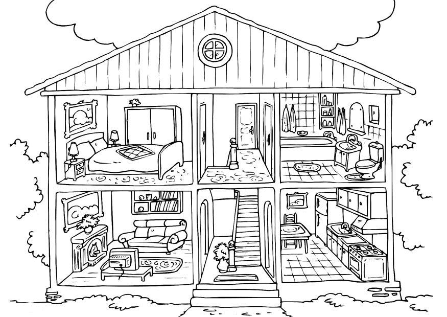 Free Printable House Coloring Page Free Printable Coloring Pages