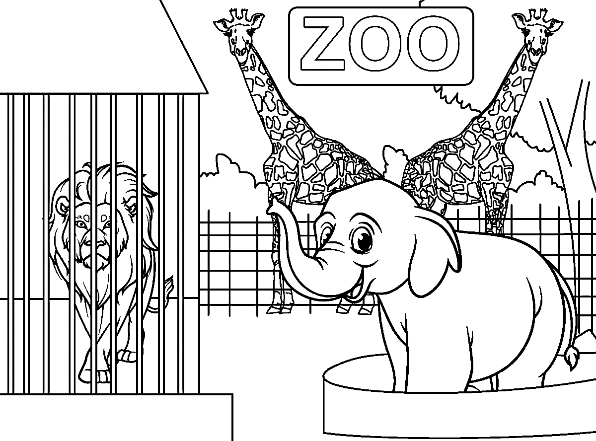 zoo coloring page printable free by stephen joseph gifts zoo animal