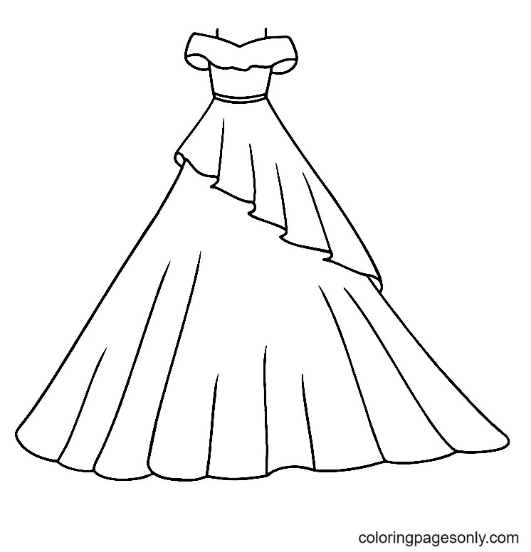 Draw Dress Coloring Page Free Printable Coloring Pages