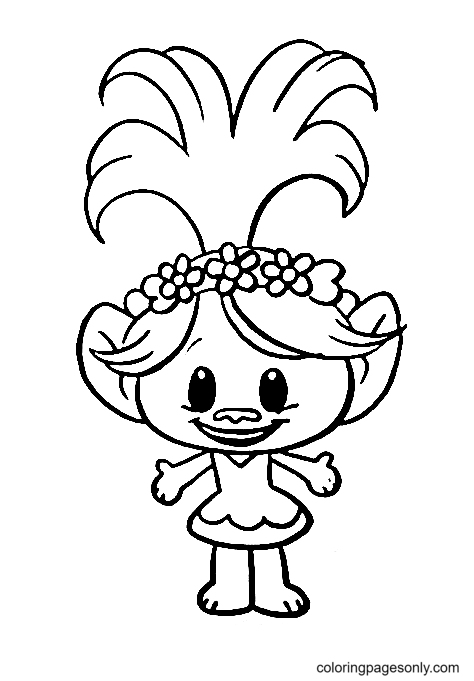 Princess Poppy Trolls Coloring Page - Free Printable Coloring Pages
