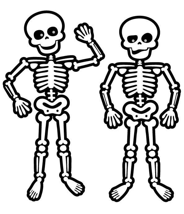 Haloween Skeleton Coloring Pages