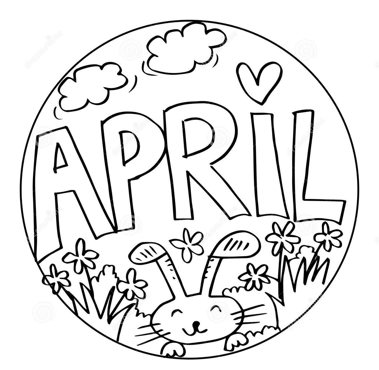 April for Kids Coloring Page Free Printable Coloring Pages