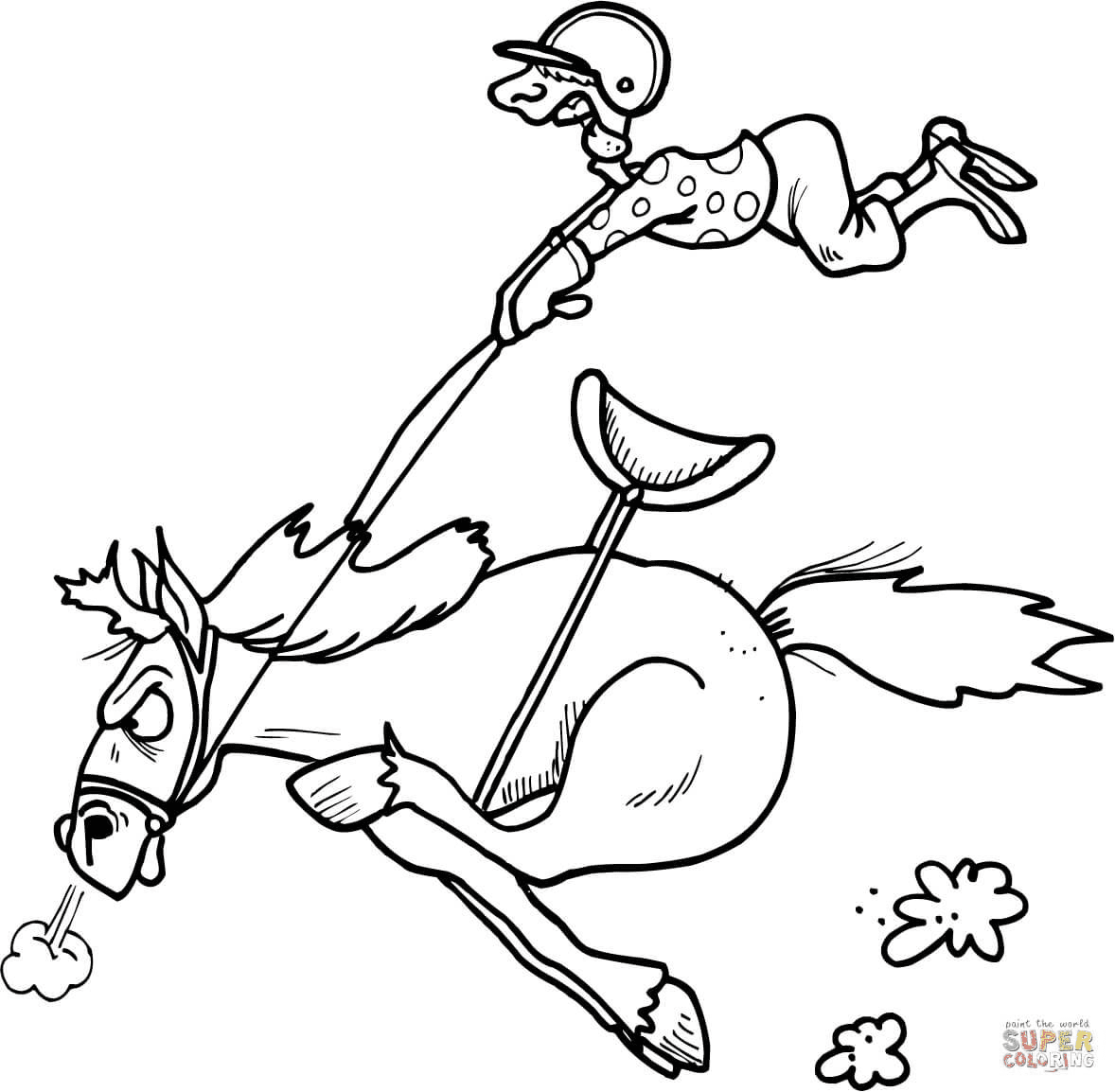 Jockey In A Horse Racing Coloring Page Free Printable Coloring Pages