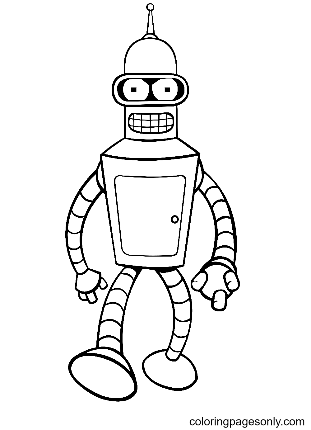 Bender Coloring Pages Futurama Coloring Pages Páginas para colorear