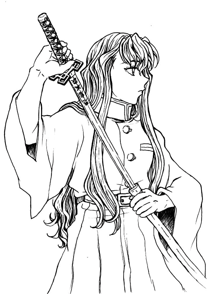Más de 30 páginas para colorear de Muichiro Tokito PDF, JPG, PNG