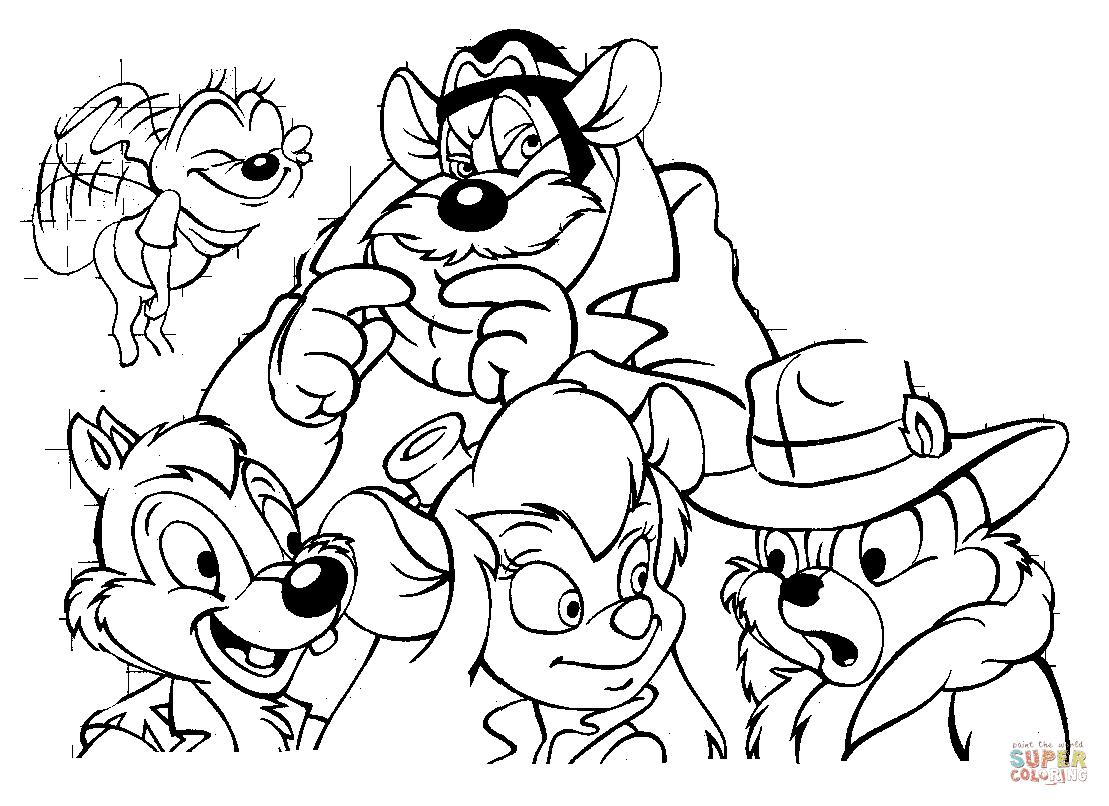 Cool Chip and Dale Coloring Pages Chip and Dale Rescue Rangers Coloring Pages Coloring Pages