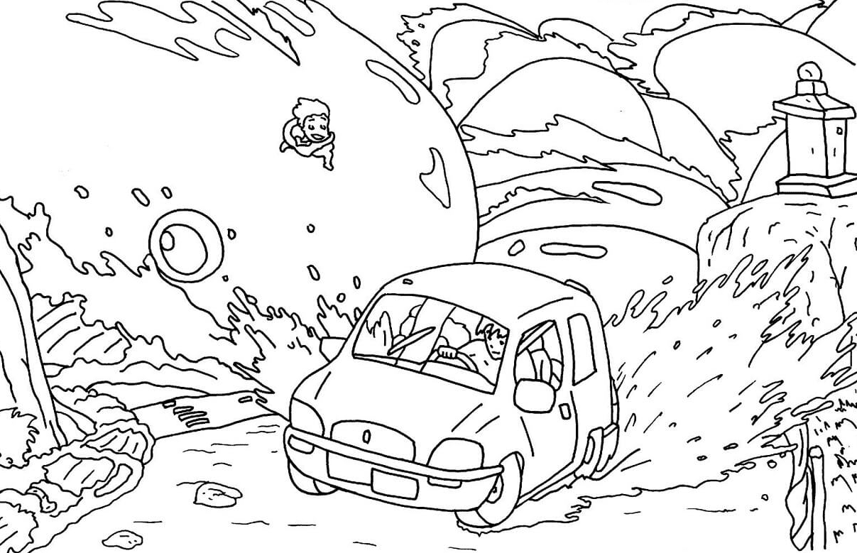 Ponyo and Sosuke Coloring Page Free Printable Coloring Pages