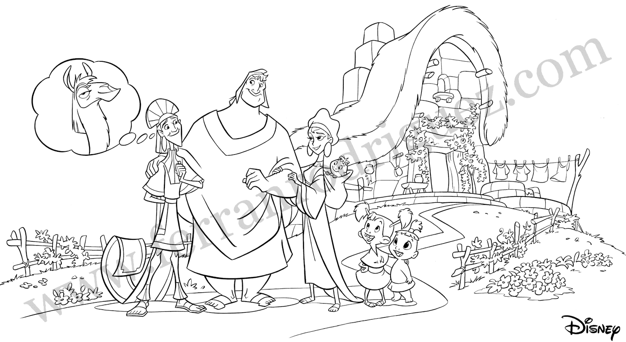Kronk y Yzma Coloring Pages Emperor's New Groove Coloring Pages