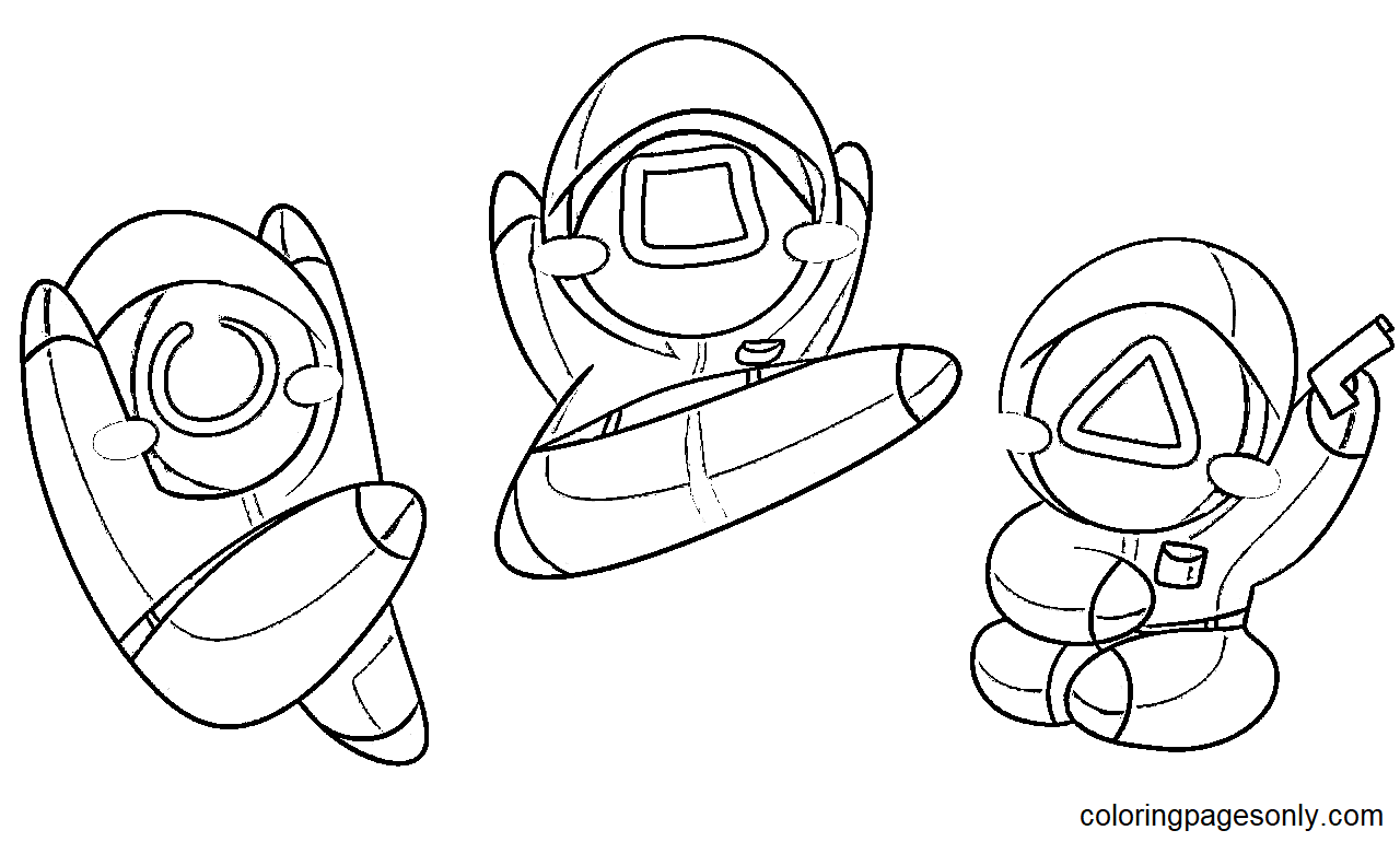 Funny Squid Game Coloring Page Free Printable Coloring Pages