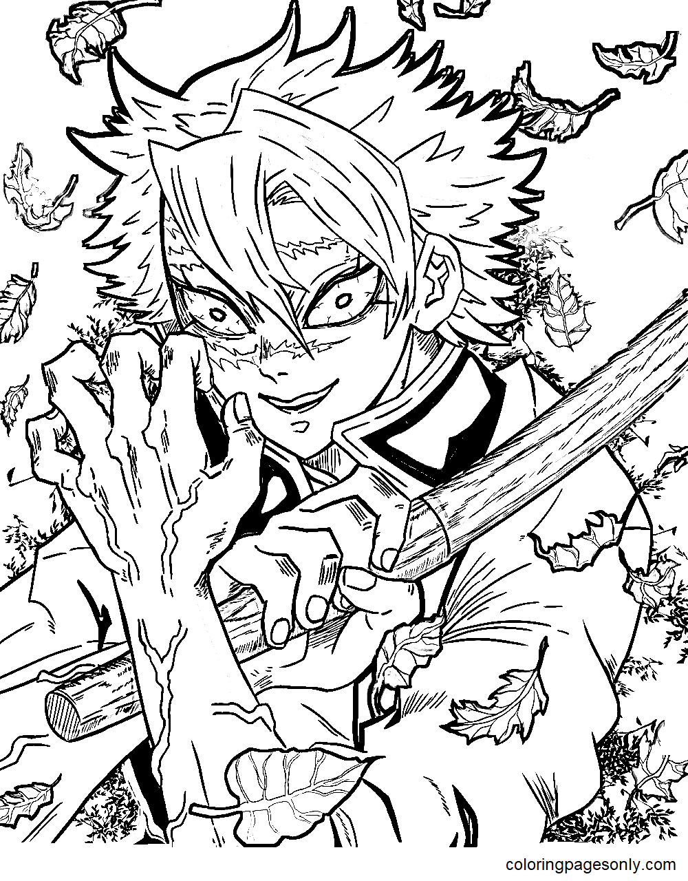 30+ Sanemi Shinazugawa Coloring Pages Free Printable PDF & Online