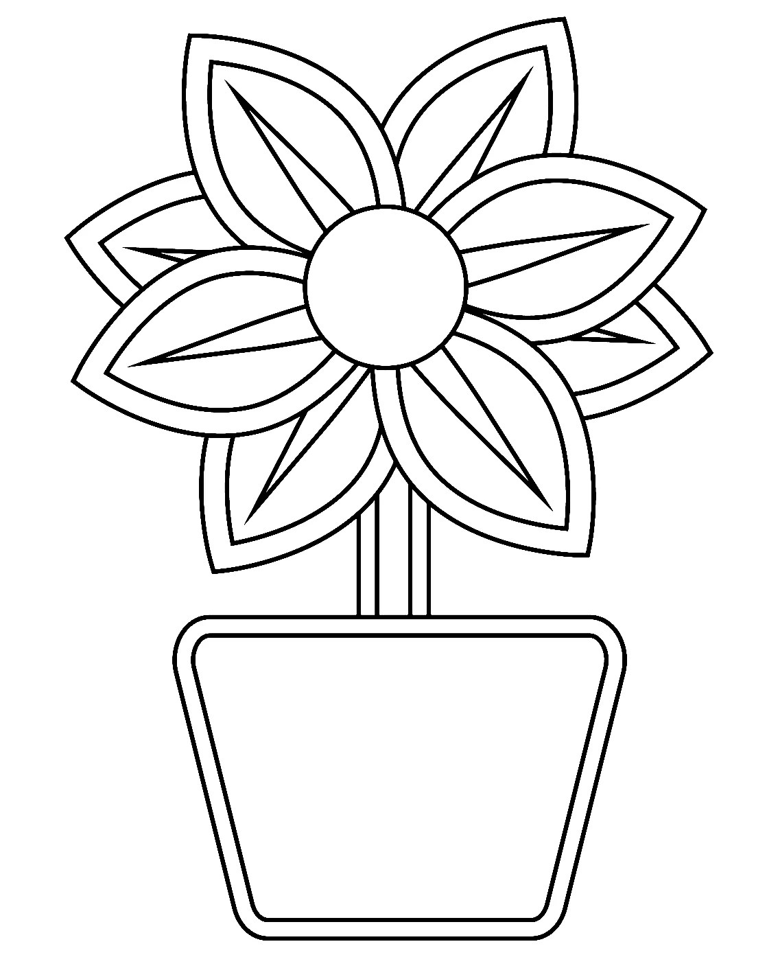Coloriage d'image de pot de fleur Coloriages gratuits à imprimer