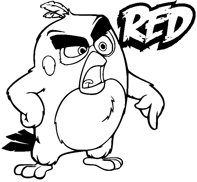 Red Angry Bird Coloring Pages