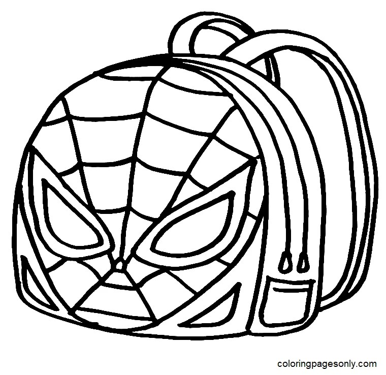 Spider man School Backpack Coloring Page Free Printable Coloring Pages