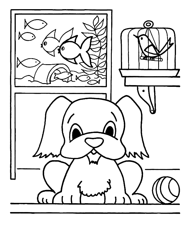 Printable Pets Coloring Page - Free Printable Coloring Pages