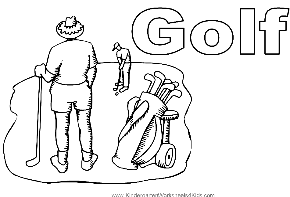 Golf Coloring Pages Printable Color Club Course Kids Golfer