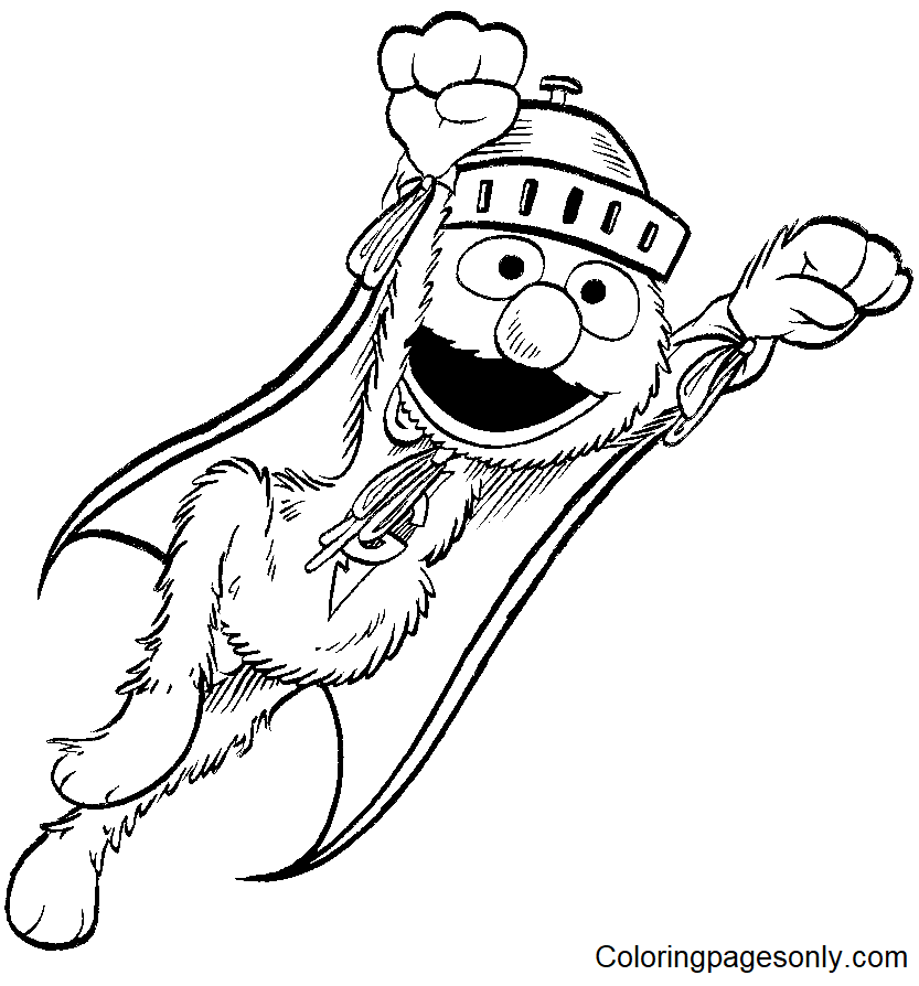 Grover Sesame Coloring Street Pages Para Colorear Dibujos Sesamo Super