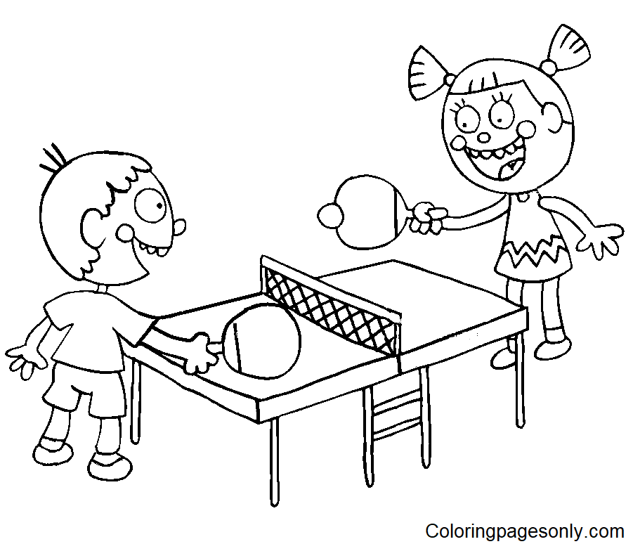 Coloriage Tennis De Table Coloriages Gratuits à Imprimer