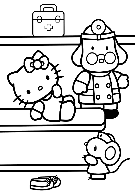 Hello Kitty Doctor Coloring Pages
