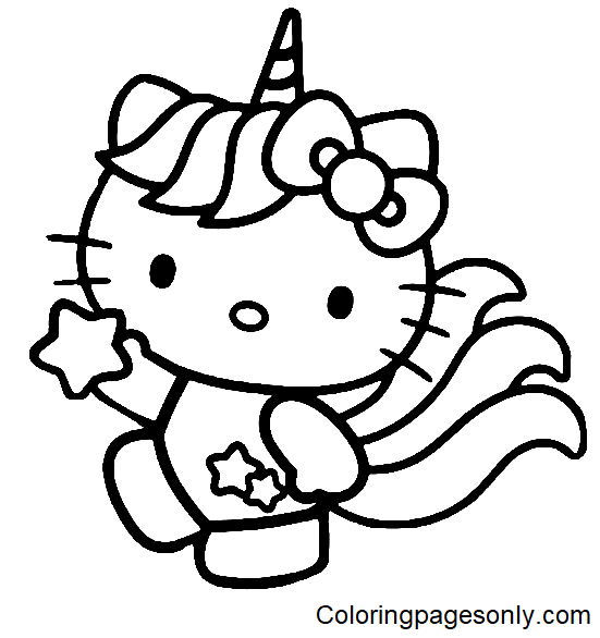 Hello Kitty Unicorn Coloring Page Free Printable Coloring Pages