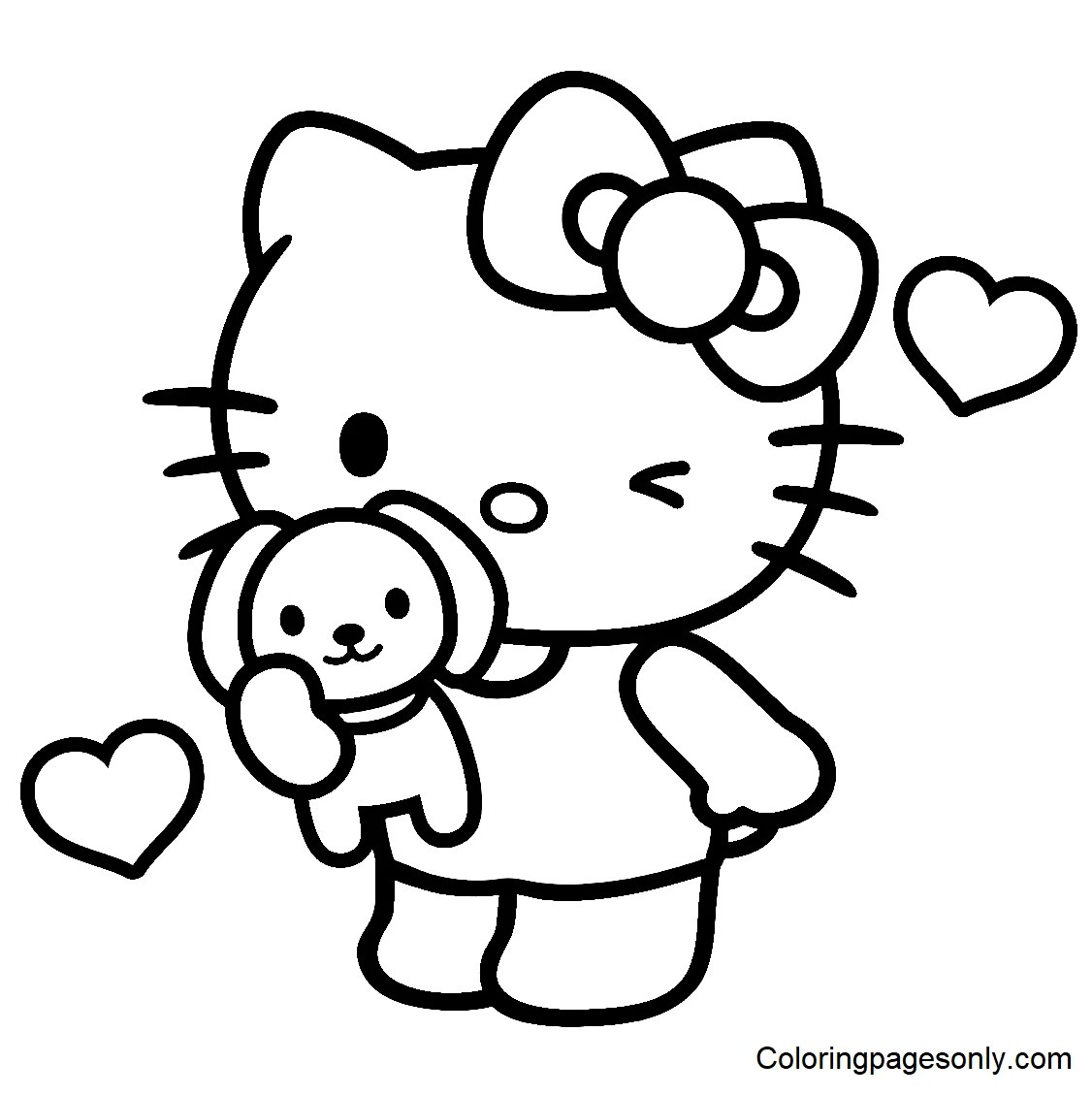Hello Kitty coloring book Coloring Page Free Printable Coloring Pages