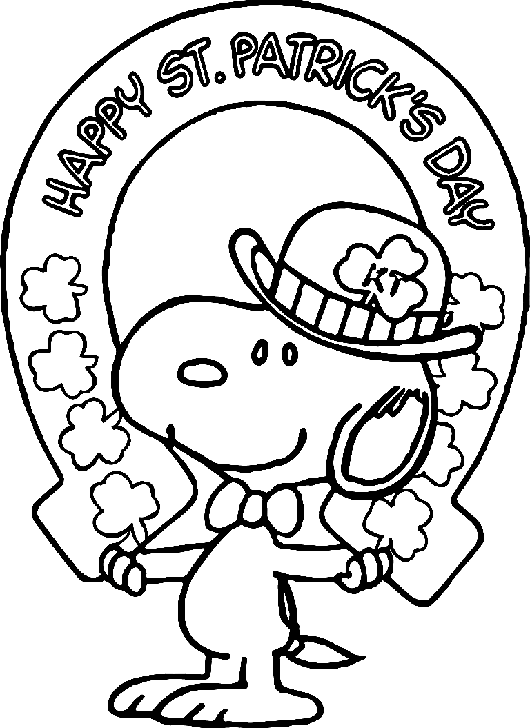 Snoopy St. Patrick’s Day Coloring Page Free Printable Coloring Pages
