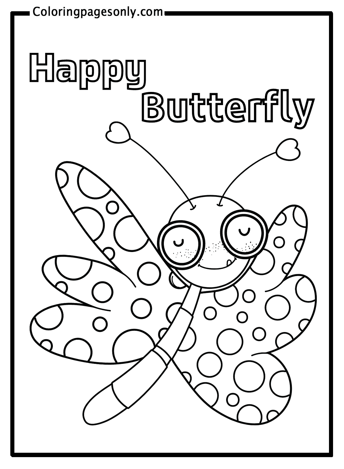 Happy Butterfly Sheets Coloring Page Free Printable Coloring Pages