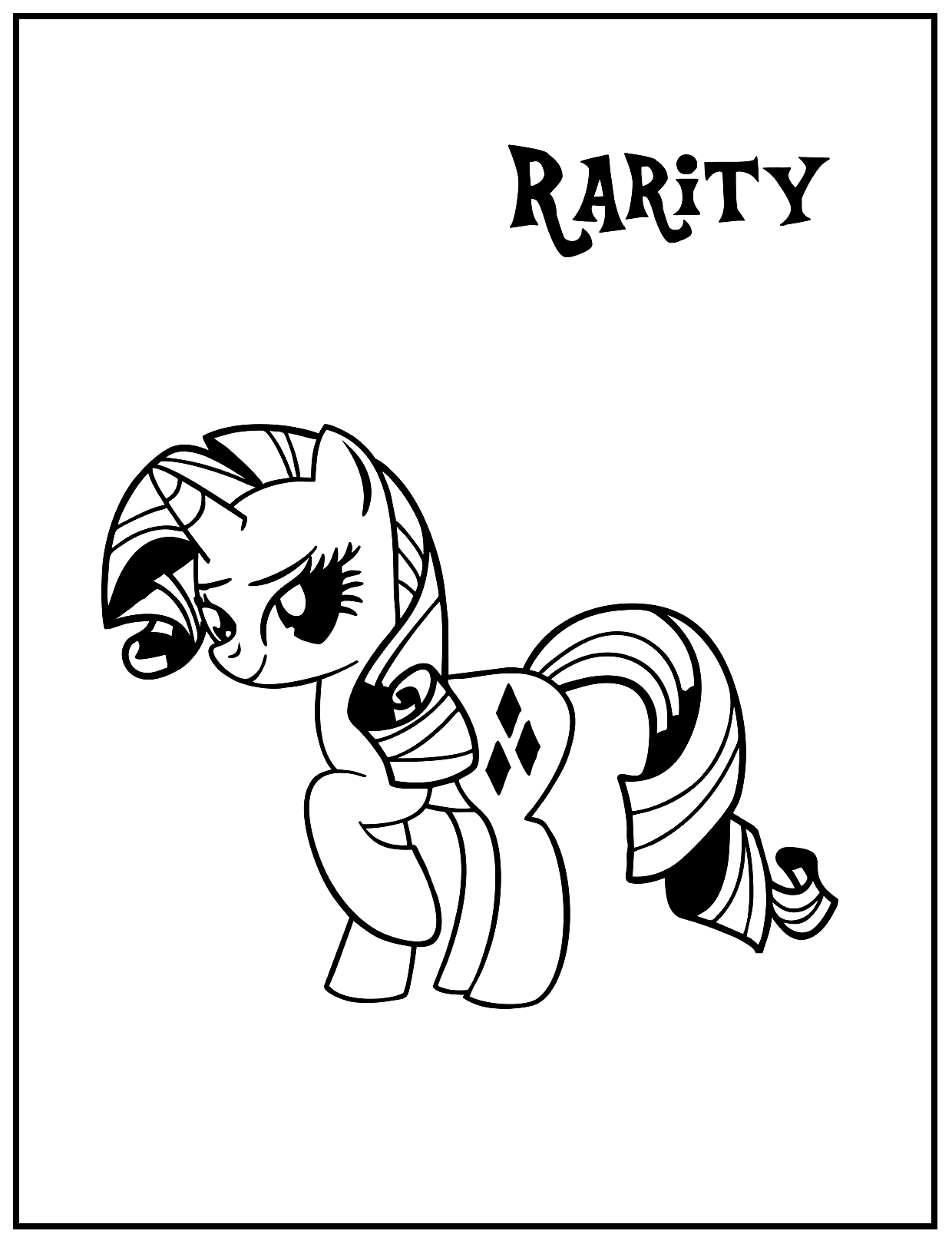 My Little Pony Rarity Coloring Pages Girls
