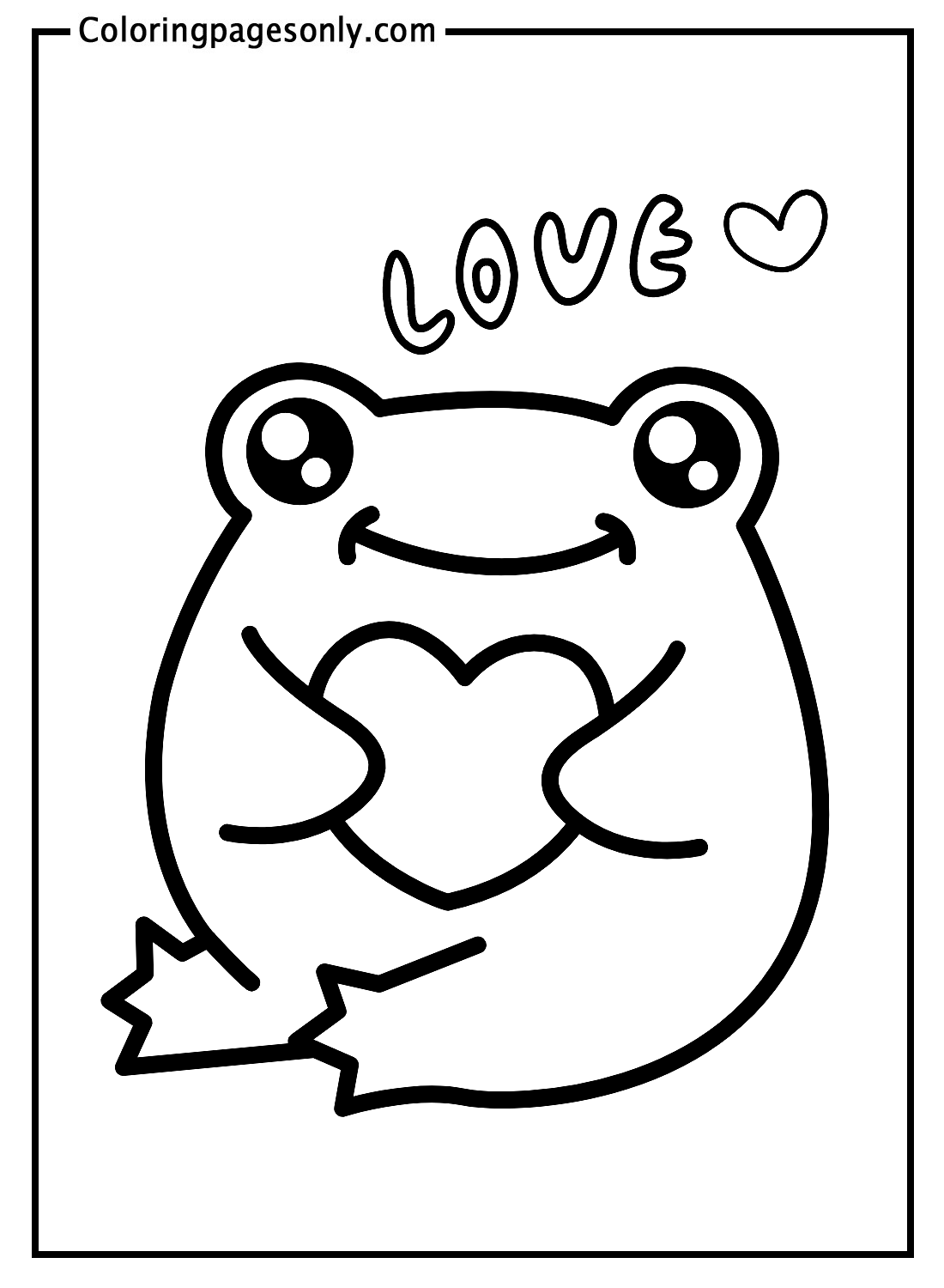 Coloring Pages Frog Valentine