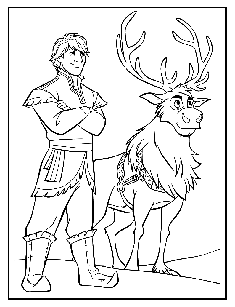 Frozen Coloring Page Kristoff