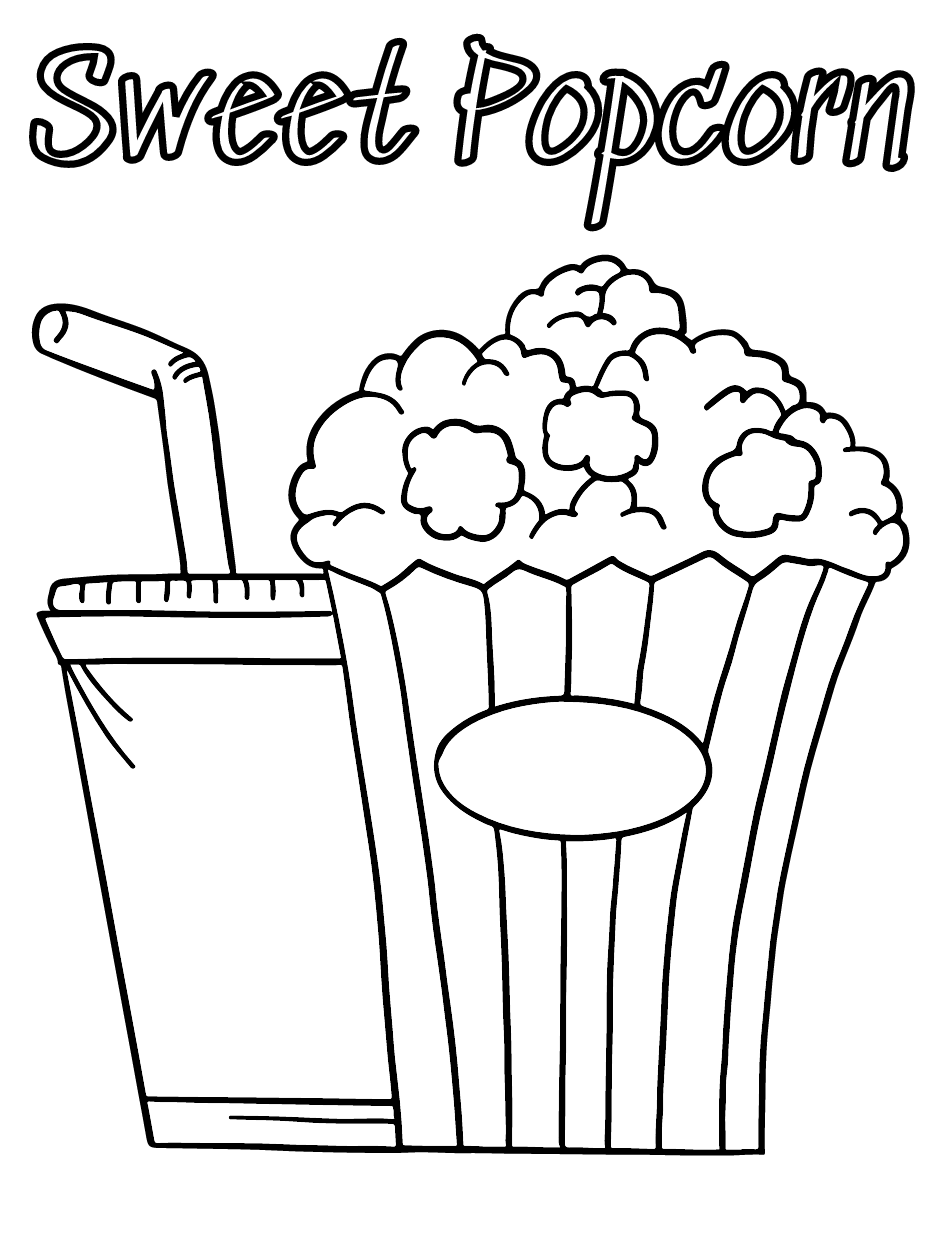 Popcorn Coloring Pages Coloring Pages For Kids And Adults